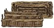 Country Rattan Rectangle Trays Set / 3 L-28" x 13" x 5.5"