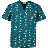 Scrub Dudz Miami Dolphins Printed Scrub Top Large