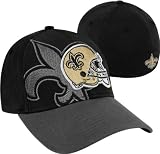 NFL Unisex Adult New Orleans Saints BLK Classic 3930 Cap (Black/Graphite, Small/Medium)