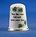 Porcelain China Collectable Thimble - Irish Sayings - May the Rain Fall Soft upon your Face - Free Gift Box