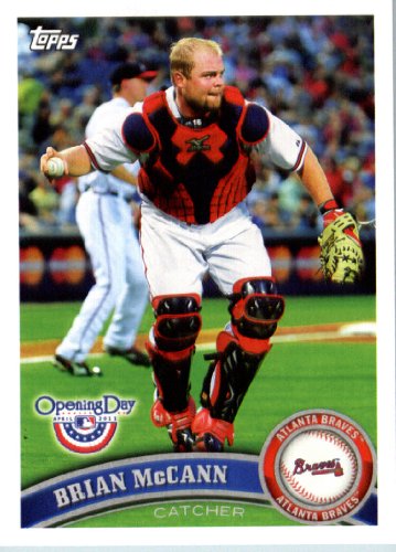 2011 Topps Opening Day Baseball Card #158 Brian McCann - Atlanta Braves - MLB Trading Card  In A Protective Screwdown Display Case!