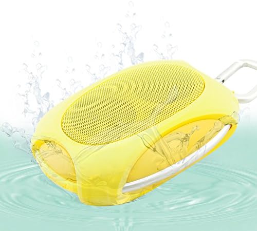 Waterproof Speaker, AOSILEY® Portable Wireless Bluetooth 4.0 Waterproof Speaker Hands Free Bass Subwoofer IPx5 with and Metal Hook Loop Idea for Outdoor Sports Travel Bicycle Cycling (Yellow)