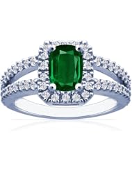 Platinum Cushion Cut Emerald Ring With Sidestones (GIA Certificate)