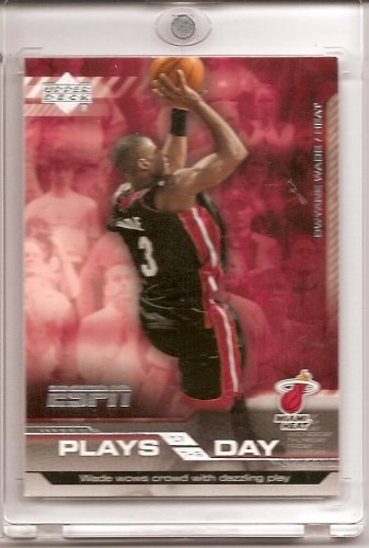 Cheap 2005 /06 Upper Deck ESPN Dwyane Wade "Plays of the Day" Basketball Card - Mint Condition- Shipped In Protective Screwdown Case !