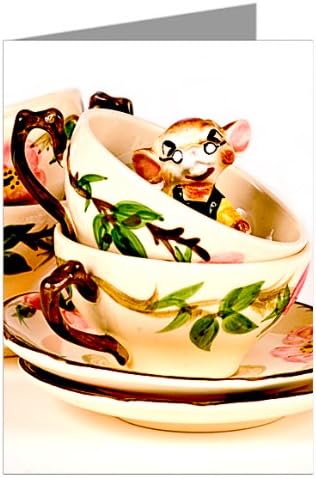 Vintage Kitsch Mouse in a Tea cup Notecard Set