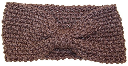Best Winter Hats Adult Crochet Bow Knot Headband/Ear Warmer (One Size) - Light Brown