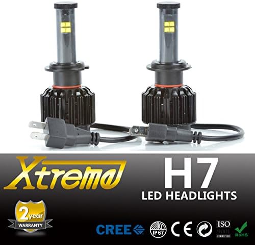Xprite All-IN-ONE Patented Design Ultra Bright LED Headlight Conversion Kit (No Ballast Required) - All Bulb Sizes & Color Temperature Covers - Replaces Halogen & HID Bulbs (H7, Original Temperature Cover Kit)
