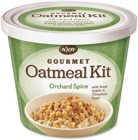 Sugar Foods N'JOY Orchad Spice Oatmeal - Resealable Lid, Individually Wrapped - Cup - 2.55oz - 8 / Carton