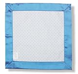 SwaddleDesigns Baby Lovie - Polka Dot Flannel with Bright Blue Satin