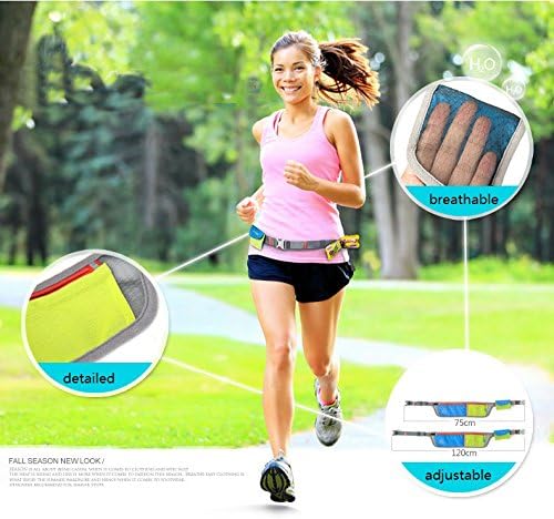 Pardus™ Flip Belt Fitness Belt Running Belt Workout Belt with Multi-purpose Bags (Blue &amp; Green)