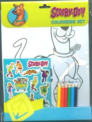 Childrens Toyshop  Third Party New : Colouring Set - Scooby Doo (755SDCS)