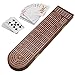 Juegoal Wood Cribbage Board Game Set 3 Tracks with Metal Pegs, Cards, Storage Area