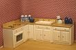 White Modern Kitchen Set - Dollhouse Miniature
