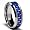 8MM Flat Top Tungsten Carbide Ring Wedding Band W/ Blue Carbon Fiber Inlay Size 8