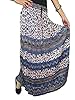 Maxi Skirt Blue Tribal Crinkle Gauzy Beach Skirts, Womans Gift Idea
