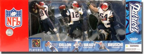 McFarlane Toys NFL Sports Picks Action Figure Exclusive New England Patriots 3-Pack Tom Brady, Corey Dillon & Tedy Bruschi