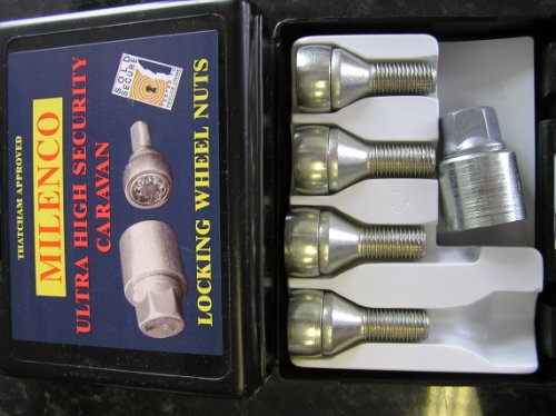 MILENCO caravan locking Wheel Nuts Set of 4