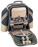Deluxe Two Person Picnic Backpack in Two Tone Forest Green Outdoor Living