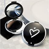 Styling Black Heart Design Compact Mirror Favors (Set of 24) - Baby Shower Gifts & Wedding Favors