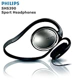 Review Philips SHS390 / Philips SHS390 High Quality Behind the Head Sport Headphones With Neckband - Ideal for Walking, Jogging, Roller Blading etc - In Cool Silver and Black Colour
