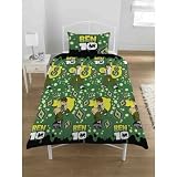 Kids/Childrens Ben 10 Bedding Set Duvet Cover and Pillow Case (Twin Bed) (Green)