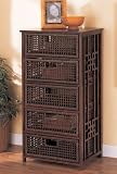 Tao 5 Drawer Chest (Dark Brown) (41.5H x 21.5W x 16.5D)