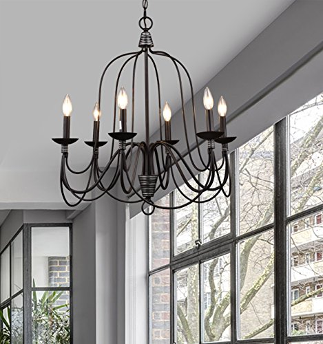 Best Buy CLAXY Ecopower Lighting Industrial Vintage 6-lights Candle Chandeliers