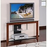 Powell Medium Cherry and Black 42-Inch Corner TV Stand
