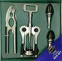 4 Piece Bar Set Nut Cracker+C/Screw+Bottle Stoppers