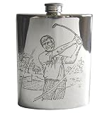 Review Made in Sheffield UK arw4756GO/PID-10 / Pewter hip flask with golf scene - 4oz