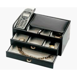 Black Leather Dresser Valet