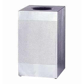 Designer Silhouette Open Top 16-Gallon Trash Receptacle, Stainless Steel URISC14SSPL by United Receptacle