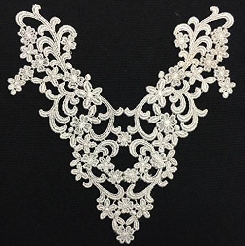2 Pieces, Victorian Venice Lace Applique Yoke, Thick Quality, Ivory, 9.5