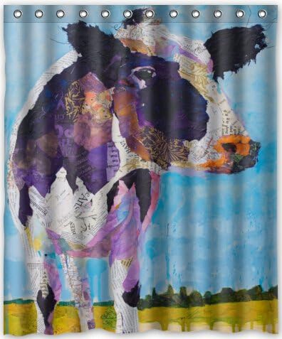 Popular design Milk Cow Pasture Meadow Grassland Shower Curtain 60"(w) x 72"(h)Generic Shower Curtain Liners