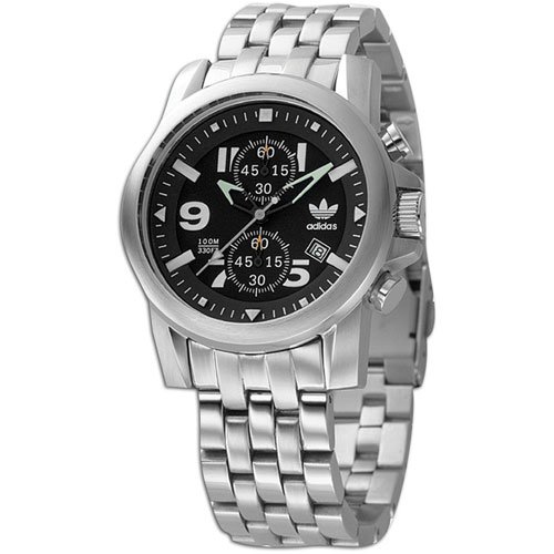 adidas Men's Trefoil Flyboy Chronograph ( sz. One Size Fits All, Silver/Black )