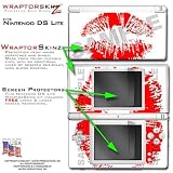 Big Kiss Red on White WraptorSkinz Skin kit fits Nintendo DS Lite (DS LITE NOT INCLUDED)