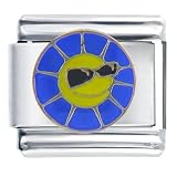 Cool Blue Sun Italian Charms Bracelet Link