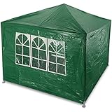 Flexzion Outdoor Party Wedding Tent Canopy Gazebo Pavilion Catering Events Easy Set with Four Sidewalls for Camping BBQ Commercial Flea Market