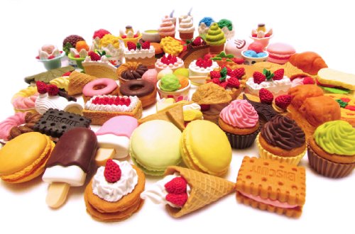 10 of Assorted FOOD CAKE DESSERT Japanese Erasers IWAKO (10 erasers will be randomly selected from the image shown)