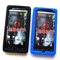 2 Pack of Blue Skin & Black Skin Cases for Motorola DROID X MB810 & Droid X2 MB870 (Verizon)