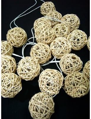 Christmas Decor 20 X Mixed Nature Wood Tone Handmade Rattan Balls Fairy Srting Light Decor Home Living Room Patio Wedding Light Display