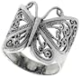 Sterling Silver Large Filigree Butterfly Ring (Available in Sizes 6 to 10)