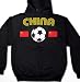China Flags International Soccer Sweatshirt, Chinese National Pride Mens Pullover Hoodie