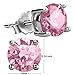 Feramox Sterling Silver Round Cubic Zirconia Diamond Birthstone Stud Earrings for Women October