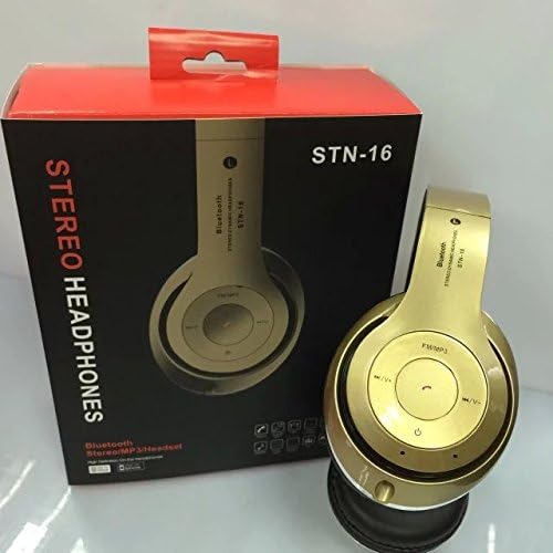 Kubite STN-16 Stereo bluetooth headphones On-ear headphones Wireless bluetooth Headsets With Micro SD Card Slot FM for iphone for samsung (Gold)