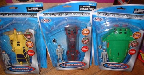 Childrens Toyshop  Toys : Thunderbirds Movie Vehicle and Figure Set of 3 with Sounds (Includes: Thunderbird 4, Thunderbird 2 and The Hood Submarine, All with Exclusive Scott Tracy Action Figure)