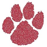 Paw Print Glitter Temporary Tattoos Red