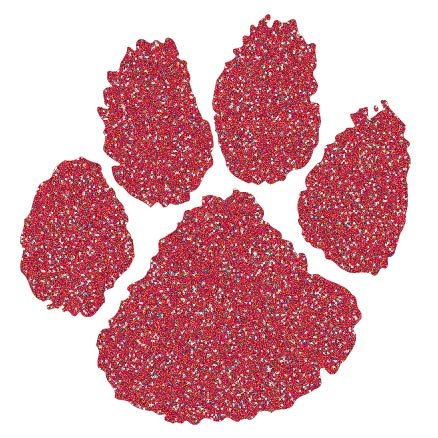 Childrens Toyshop  Sporting Goods : Paw Print Glitter Temporary Tattoos Red