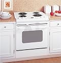 GE JDP39WKWW 30" Drop-In Electric Range with 4 Coil Elements, Chrome Drip Bowls, 4.4 cu. ft. Self Clean Traditional Oven, SmartSet Oven Controls and ADA Compliant: White