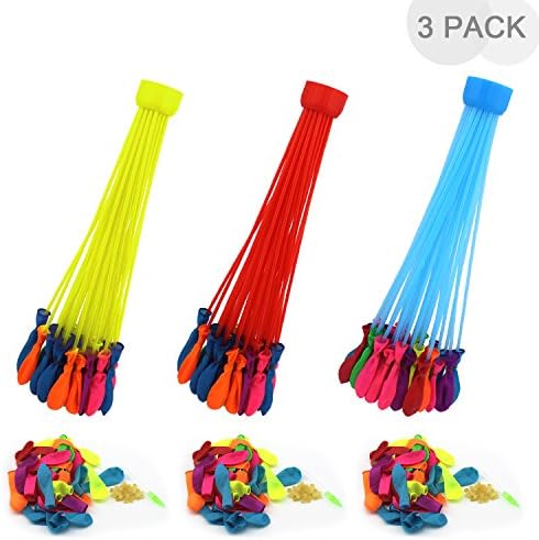 MagicKIDS Magic Water Balloons Refill Kit -111pc Extra Balloons - BEST Gift for Boys &amp; Girls Outdoor Sports Like Picnics, Pool Parties and Summertime Fun etc. (Rainbow 3bunches+3packs)